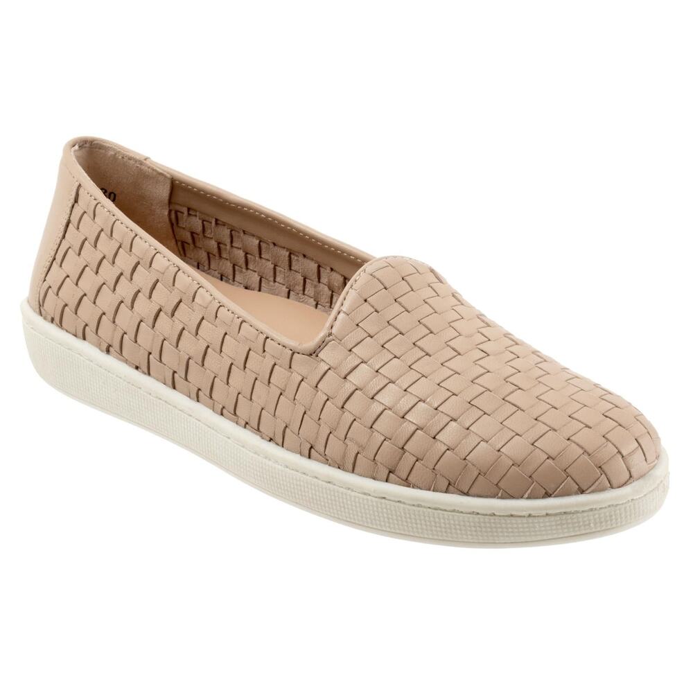 Trotters Adelina Women's Slip On Shoes Loafer Flats Beige Leather Size 9